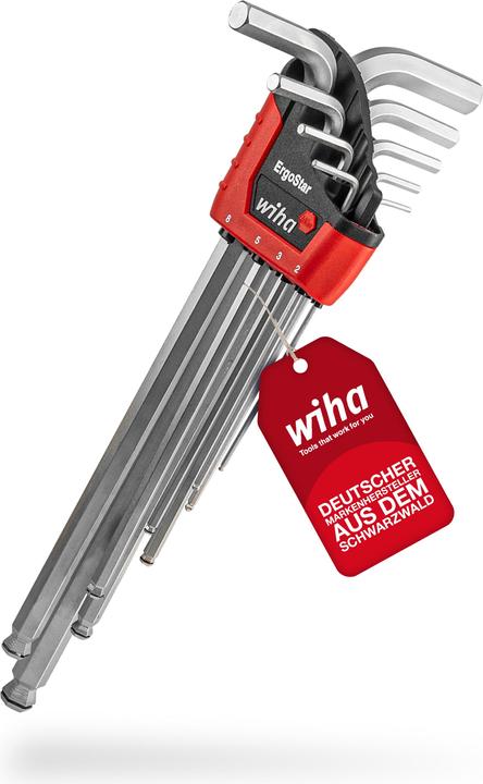 Produktbild Wiha Stiftschlüssel Set im ErgoStar Halter 9tlg Innensechskant Schlüssel Sechskantschlüssel