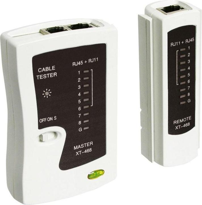 Actual product image Goobay Cable tester, network tester, cable tester for RJ11, RJ12, RJ45, ISDN, CAT5, CAT6