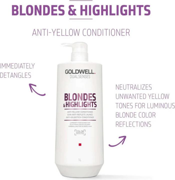 Image du produit Goldwell Conditionneur anti-jaunissement Blondes & Highlights (1000 ml)