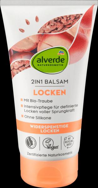 Produktbild dm alverde Conditioner 2in1 Balsam Locken Bio-Leinsamen, Bio-Traube