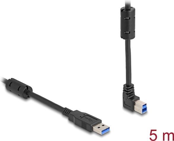 Image du produit Delock Câble USB 5 Gbps type A mâle vers type B mâle 90° o (5 m, USB 3.2 Gen 1)