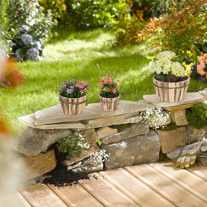 Actual product image Relaxdays Wooden flower pot (30 cm)
