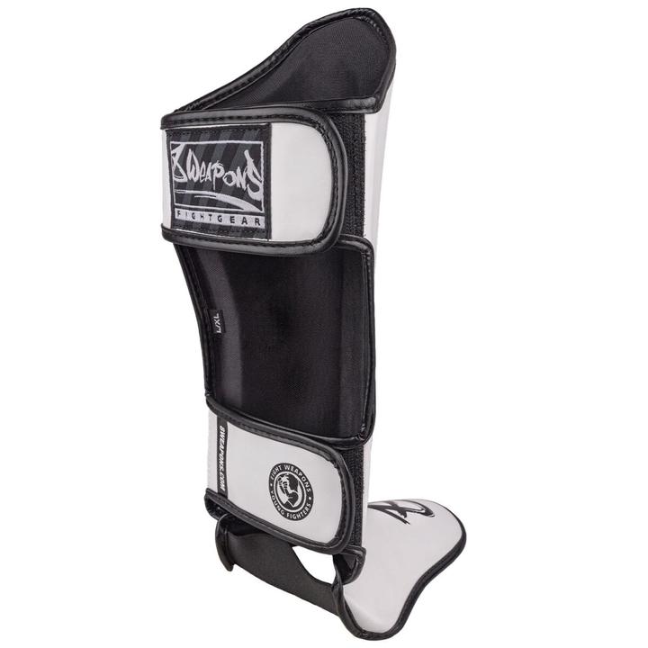 Actual product image 8Weapons Shin Guards, Kids, Unlimited 2.0, white-black, L/XL (XL)