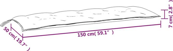 Actual product image VidaXL Garden bench cushion fabric (150 x 50 x 7 cm)