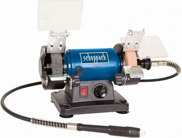 Scheppach Elektrischer Spitzer HG35 mit flexibler Welle und Zubehör (Doppelschleifer, 120 W)