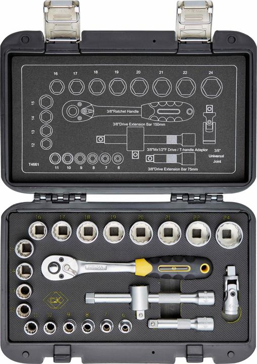 Actual product image C.K Magma Socket wrench set, 3/8", 23 pieces