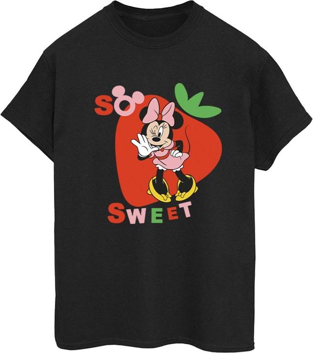 Actual product image Disney Womens/Ladies Minnie Mouse So Sweet Strawberry Cotton Boyfriend T-Shirt (3XL)