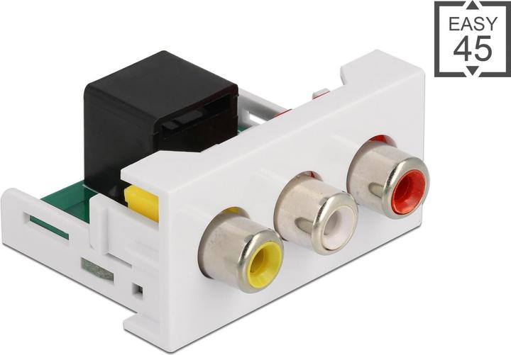 Delock Modulo Easy 45 3 x presa Cinch a presa RJ45 22,5 x 45 mm (Adattatore jack)