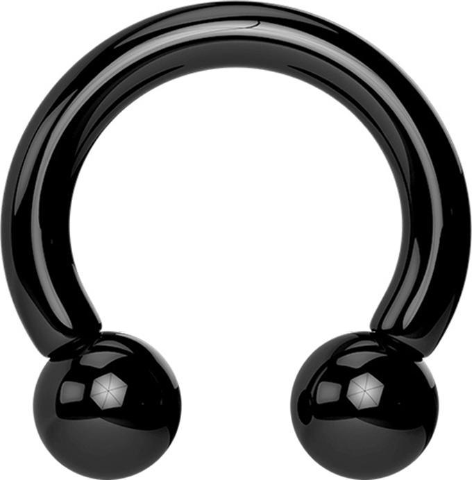 Produktbild Star Piercing Circular Barbell schwarz mit zwei Kugeln (Acryl, ohne Messing)