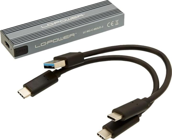 Immagine prodotto LC-Power M.2 LC-M2-C-MULTI-3 USB3.2 M.2 SSD Enclosure (NVMe & SATA)