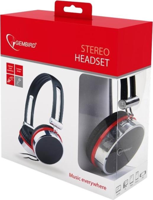 Actual product image Gembird MHS-903 headphones (black, silver) (Cable)