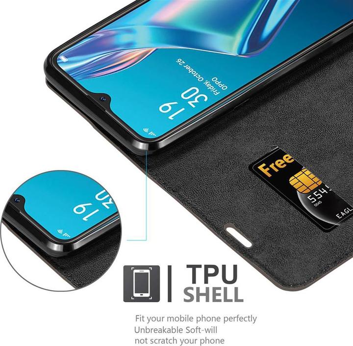 Actual product image Cadorabo Book Invisible Magnet Cover (Oppo A12)