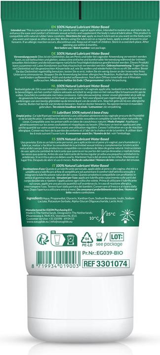 Actual product image EasyGlide Waterbased Lubricant Bio (100 ml)