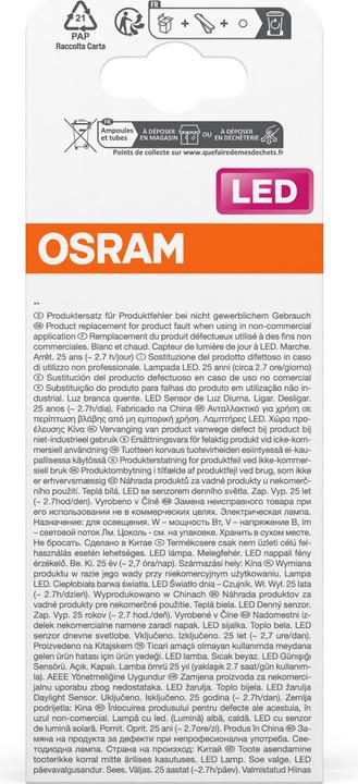 Actual product image Osram LED DAYLIGHT SENSOR CLASSIC A 10W 840 Frosted E27 (E27, 10 W, 1055 lm, 4 x, A)