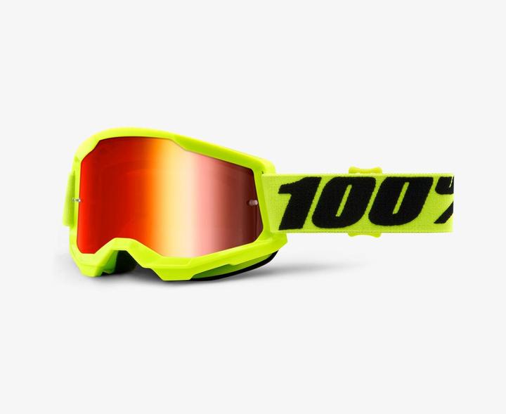 Image du produit 100% Strata 2 Goggle Fluo/Yellow - Mirror Red (Jaune, Jaune fluo, Miroir Rouge)