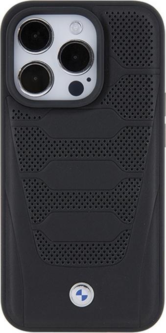 Actual product image BMW BMHCP15X22RPSK iPhone 15 Pro Max 6.7" czarny/black Leather Seats Pattern (Apple iPhone 15 Pro Max)