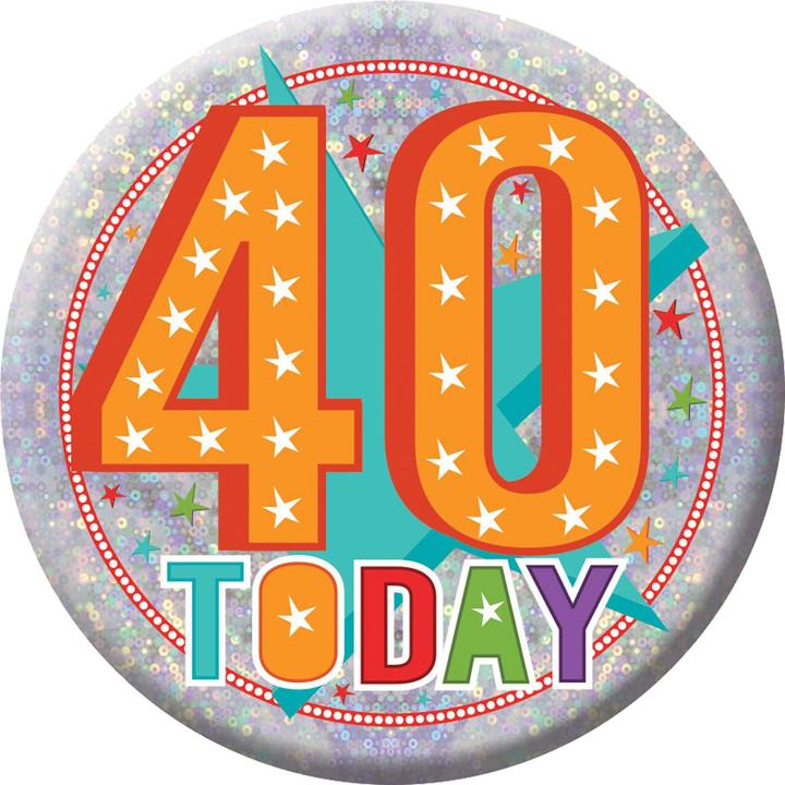 Amscan holografisches Design Abzeichen Today 40. Geburtstag