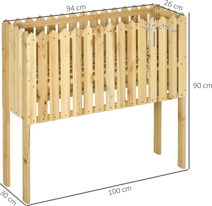 Produktbild Outsunny Gartenzaun mit Pflanzenständer