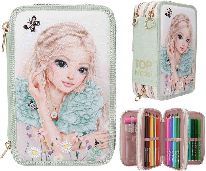 Image du produit Top Model Topmodel - TOPModel Triple Pencil Case SUMMER FEELING - Sage Green (413303)