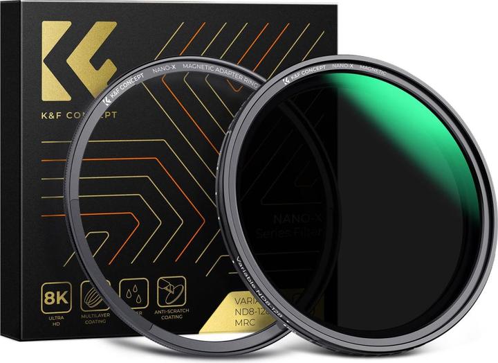 Image du produit K&F Concept Concept Filtre ND variable ND8-128 Nano X Magnetic 52mm (52 mm, Filtre gris neutre, 128 mm)