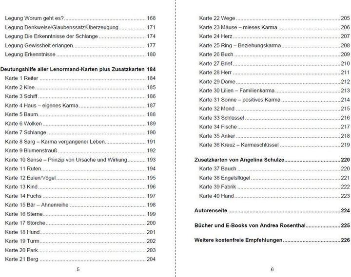 Valori nutrizionali e ingredienti Rosenthal:Kartenlegen ausführlich erklä (Tedesco, Andrea Rosenthal, 2020)