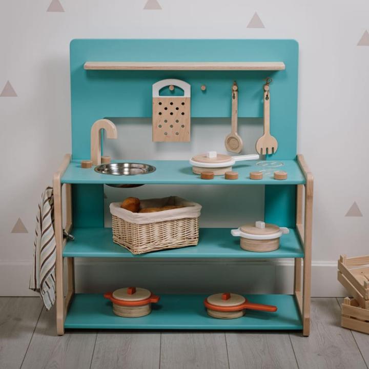 Immagine prodotto Activity Board Atmosfera Waldorf, set da gioco per cucina, cucina in legno per bambini - Menta