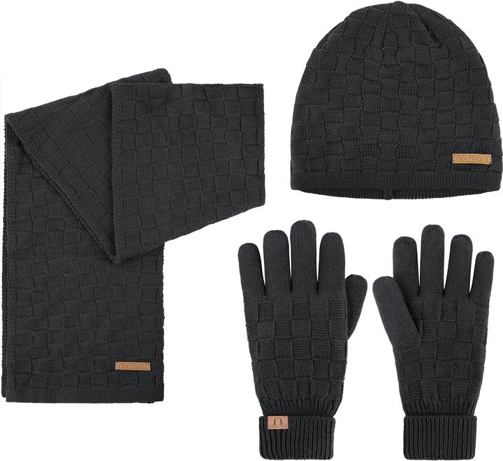 Immagine prodotto Normani Set invernale in lana merino con cappello, sciarpa e guanti modello Yuma - 9601