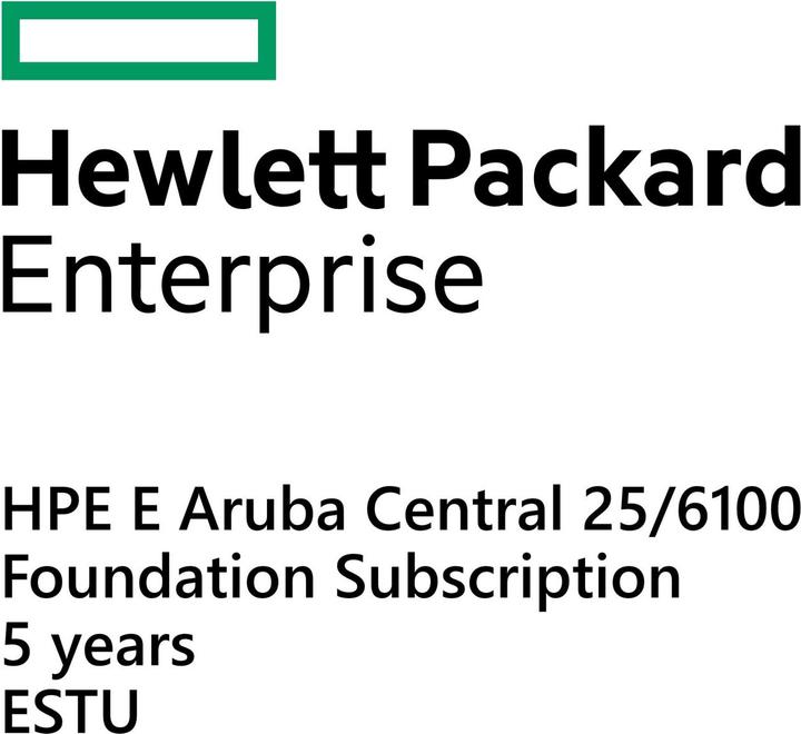 Actual product image HPE E Aruba Central 25/6100, Foundation Subscription, 5 years, E-STU (12 Ports)