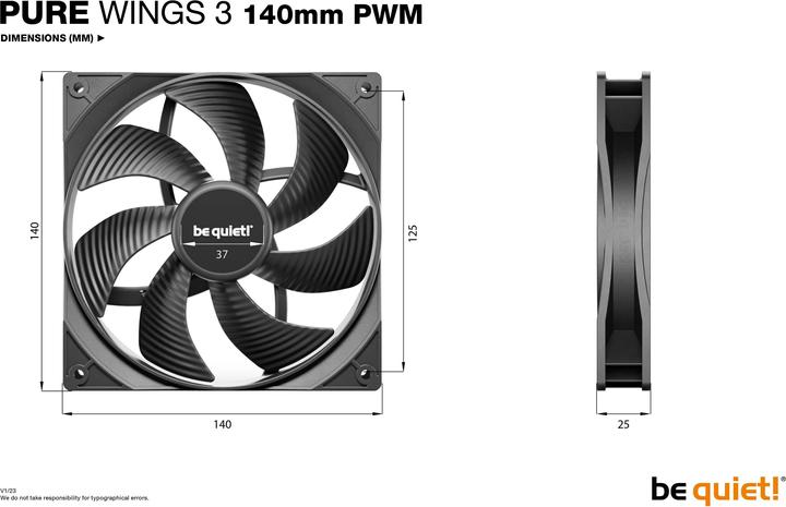 Actual product image be quiet! Pure Wings 3 (140 mm, 1 x)