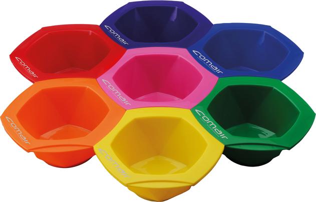 Actual product image Comair Dyeing bowl set Rainbow 7 pieces