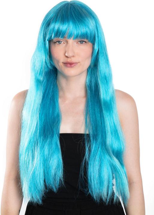 Actual product image Maskworld Langhaarperücke türkis mit Pony