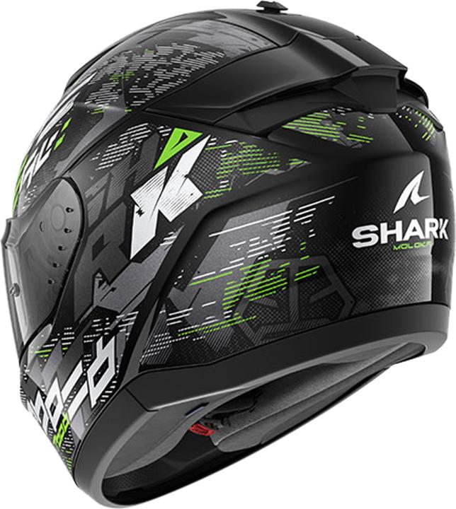 Actual product image Shark Casque Intégral Ridill 2 Molokai / Noir / Vert / Brillant S (55 - 56 cm, S)