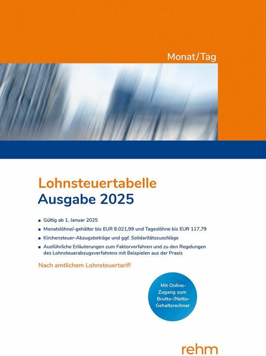 Actual product image Lohnsteuertabelle Monat/Tag 2025 (512 x)