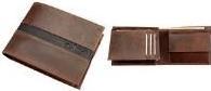 Image du produit Pridesoul Porte-monnaie, cuir, marron foncé, format paysage deux poches pour les billets, poche pour la