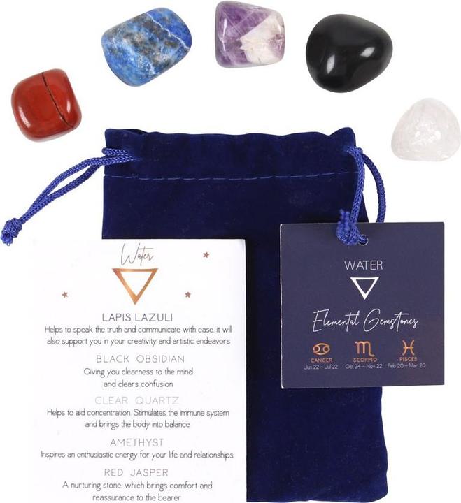 Produktbild Something Different Getrommelter Stein Water Element Sternzeichen 5erPack Set