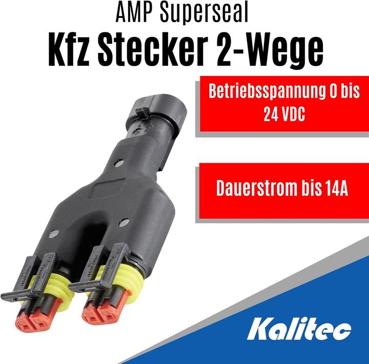 Produktbild Kalitec SuperSeal 2 polig Y- Verteiler 1,5 mm I Kfz Stecker 2-Wege I wasserdicht staubdicht IP69K I