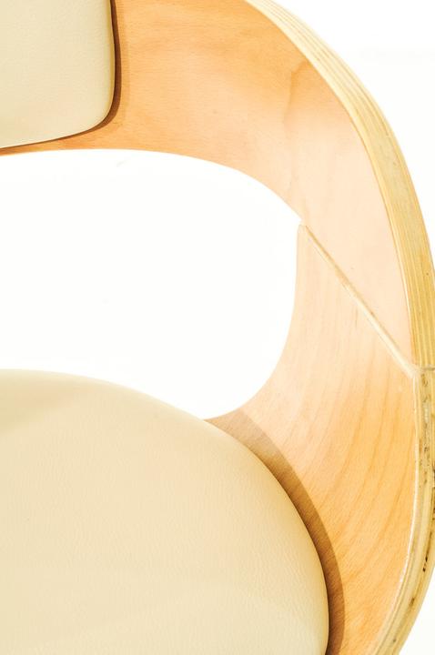 Actual product image CLP Set of 2 Kingston bar stools imitation leather, natural/cream