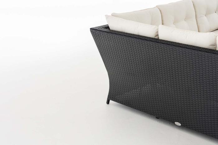 Immagine prodotto Swisshandel24 Set d'angolo Sierra piatto in rattan bianco crema, nero