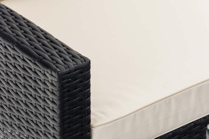 Immagine prodotto Swisshandel24 Set d'angolo Sierra piatto in rattan bianco crema, nero