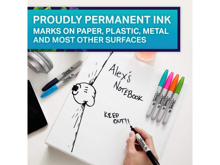 Actual product image Sharpie Marqueur permanent Fine (Multicoloured, 1 mm, 18 x)