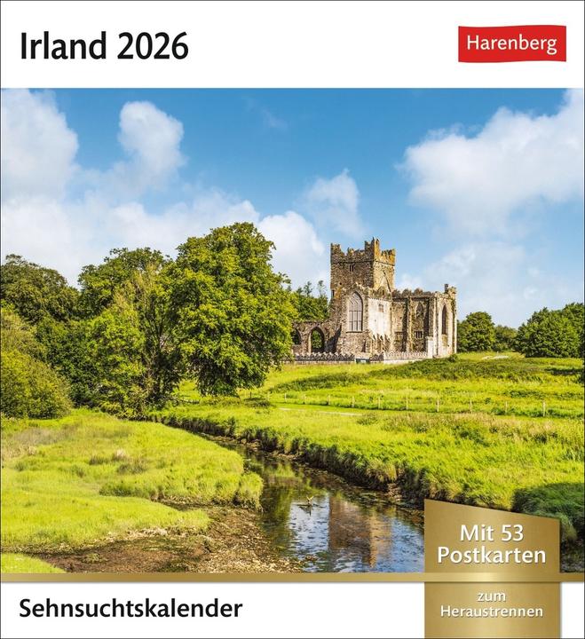 Image du produit Harenberg Irland Sehnsuchtskalender 2026 - Wochenkalender mit 53 Postkarten (Allemand)