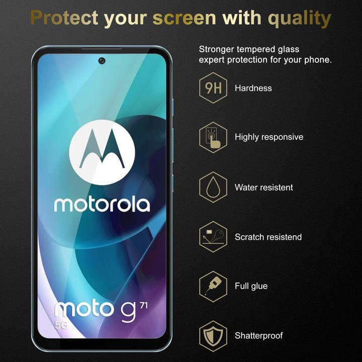 Immagine prodotto Cadorabo Vetro di protezione del display a schermo intero (3 Pezzo/i, Motorola Moto G71 5G)