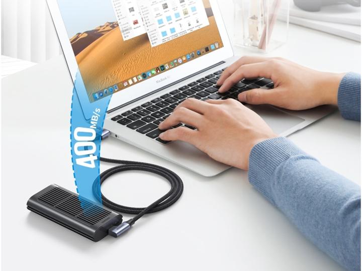 Actual product image Ugreen Angle cable USB to USB-C US385, 3A, 1m (black) (1 m, USB 3.0)