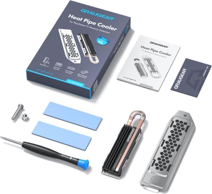 Produktbild Graugear Kühlkörper SSD M.2NVMe 2280 für PS5 Speichererweit.