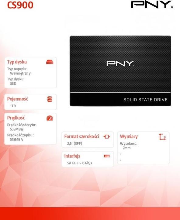 Actual product image PNY CS900 (1000 GB, 2.5")