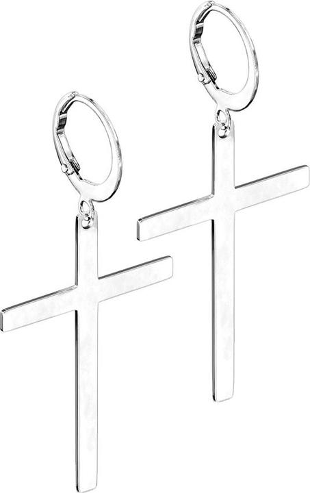 Star Piercing Ohrring silber Anhänger Kreuz (ohne Messing, Chirurgenstahl 316L)