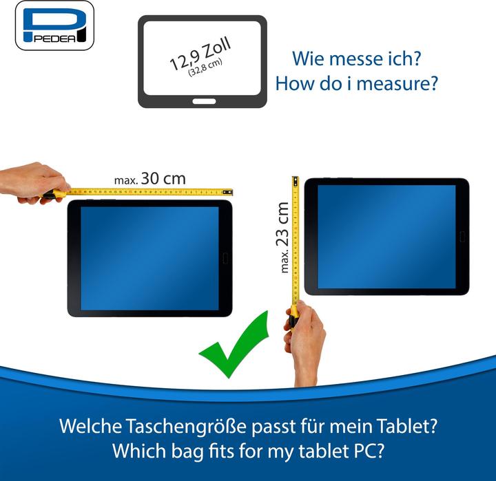 Produktbild Pedea Tablettasche "Fashion" 32,8 cm (12.9"), schwarz/blau (12.90")