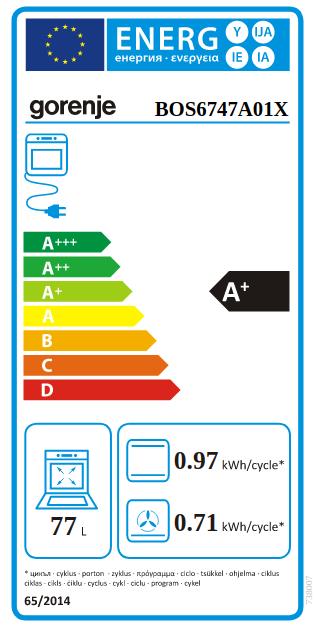 Energy Label Gorenje BOS6747A01X