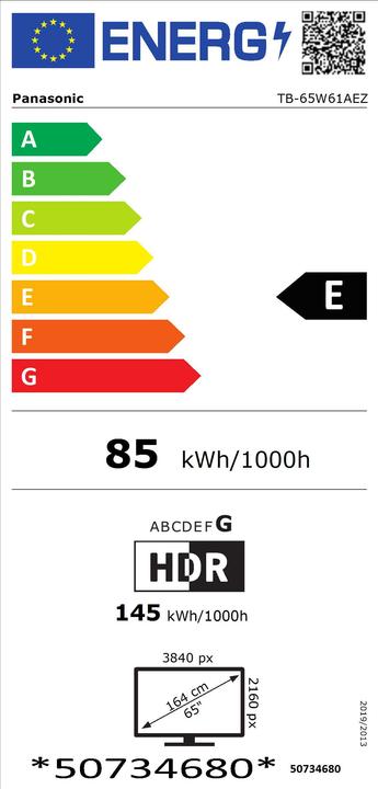 Energie-Label Panasonic TV-65W61AEZ (65", W61A, LED, 4K, 2025)