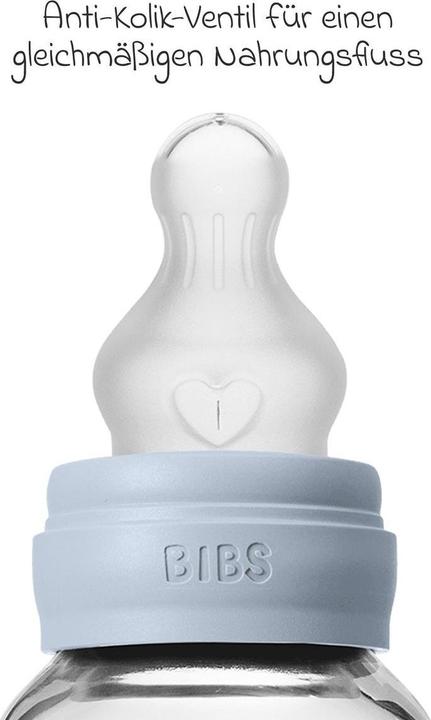 Produktbild Bibs Babyflaschen Glas-Flasche Baby Bottle Round 120 ml + Silikon-Trinksauger (120 ml)